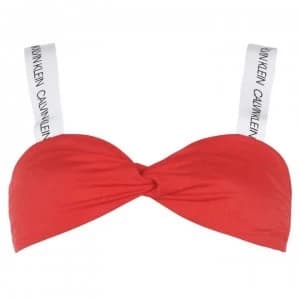 Calvin Klein Logo Twist Bikini Top - Red XBG