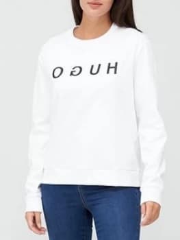 Hugo Boss Logo Sweatshirt White Size L Women