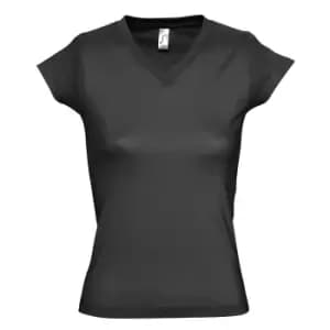 SOLs Womens/Ladies Moon V Neck Short Sleeve T-Shirt (M) (Dark Grey)