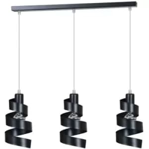 Emibig Saga Black Bar Pendant Ceiling Light 3x E27