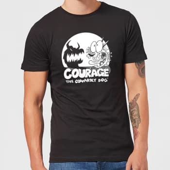 Courage The Cowardly Dog Spotlight Mens T-Shirt - Black - 3XL - Black