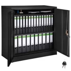 TecTake Filing Cabinet With 3 Compartments 90X40X90Cm - Black Steel