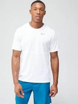 Nike Running Breathe T-Shirt - White Size M Men