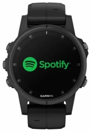 Garmin Fenix 5S Plus Sapphire Black with Black Rubber Strap Watch