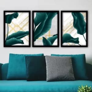 3SC74 Multicolor Decorative Framed Painting (3 Pieces)