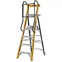 GPC Glass Fibre Podium Step 4 Tread Integral Tool Tray 150kg Yellow