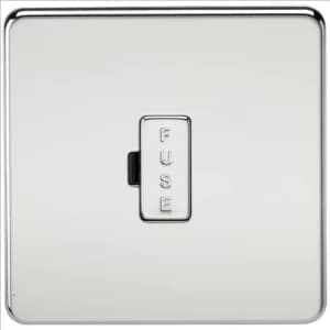 KnightsBridge 13A Screwless Polished Chrome Fused Spur Connector Unit Wall Plate