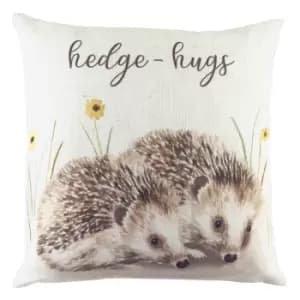 Woodland Hedge-Hugs Cushion Multicolour, Multicolour / 43 x 43cm / Polyester Filled