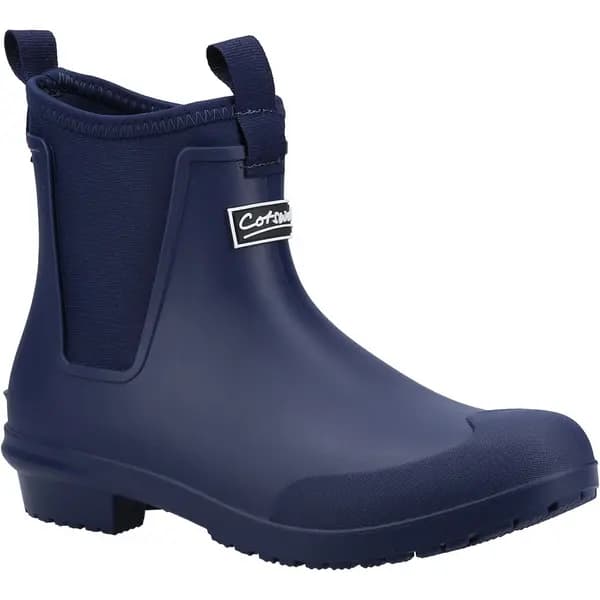 Cotswold Womens Grosvenor Short Neoprene Wellies Chelsea Ankle Boots - UK 4 Blue female GDE2711NVY4