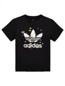 adidas Originals Boys Trefoil T-Shirt - Black, Size 13-14 Years