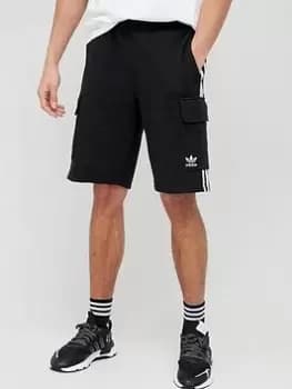 adidas Originals 3 Stripe Cargo Shorts - Black Size XS Men