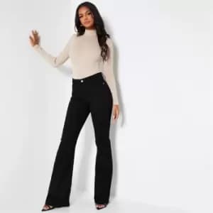 I Saw It First Skinny Fit Flared Jeans - Black
