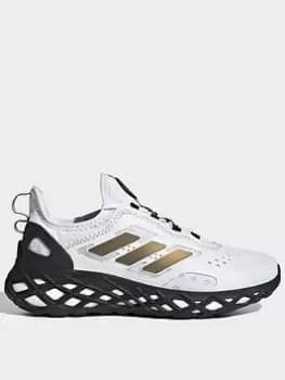 adidas Unisex Junior Web Boost, White/Gold, Size 3 Older