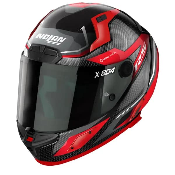 Nolan X-804 RS Ultra Carbon Maven 015 Red Grey Full Face Helmet Size L