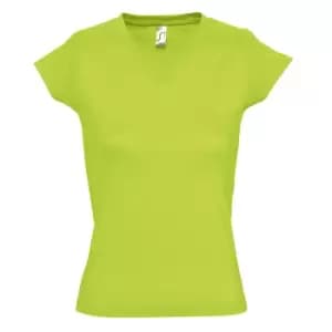 SOLs Womens/Ladies Moon V Neck Short Sleeve T-Shirt (L) (Apple Green)
