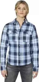 Rokker Seattle Rider Ladies Motorcycle Shirt, blue, Size M for Women, blue, Size M for Women