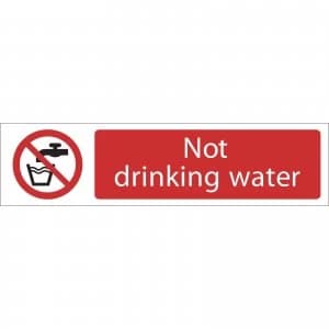 Draper Not Drinking Water Sign 200mm 50mm Standard