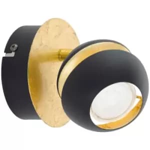 Netlighting Nocito 1 Light Wall Spotlight Matt Black, Gold, GU10