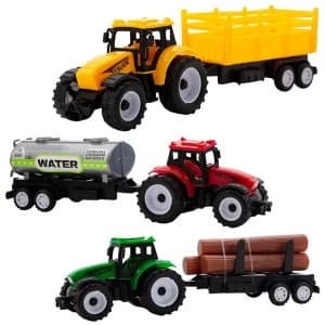Doodle 3 Piece Plastic Farm Tractor & Trailer Set