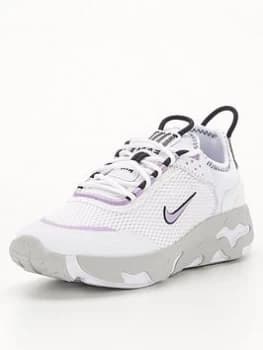 Nike React Live Junior Trainers - White/Purple , White/Purple, Size 3