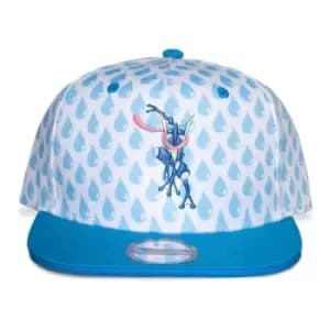 Pokemon Greninja With All-over Print Snapback Cap - Blue/White