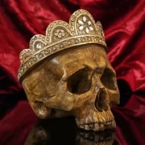 Hand Painted Skull with Crown Ornament