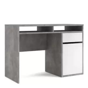 Function Plus Desk 1 Door 1 Drawer In White And Grey