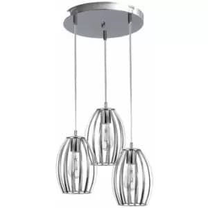 Keter Saya Cluster Pendant Ceiling Light Grey, 32cm, 3x E27