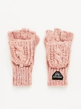 Superdry Gracie Cable Glove - Pink, Women