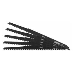 Draper Products - Reciprocating Saw Blades for Pruning & Coarse Wood & Plastic Cutting, 300mm, 3tpi (Pack of 5) (42615)