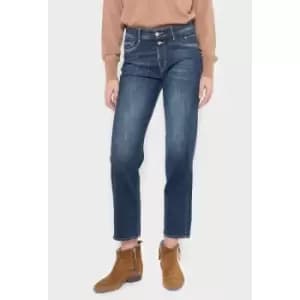 Straight Mom Jeans with High Waist