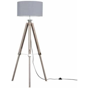 Distressed Tripod Floor Lamp - Grey