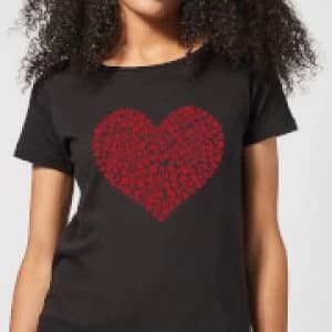 Super Mario Items Heart Womens T-Shirt - Black