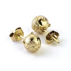 Sterling Silver Golden Snitch Stud Earrings with Gold Plating