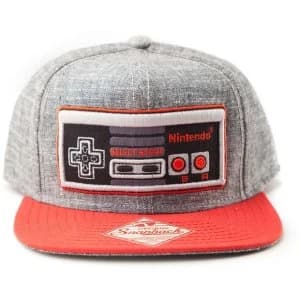 Nintendo - Embroidered Nes Controller Unisex One Size Cap - Grey/Red