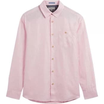 Ted Baker Sauss Ls Linen Shirt - Pink
