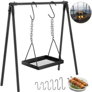VEVOR Campfire Cooking Stand, Carbon Steel, Outdoor Cooking, Heavy Duty Campfire Cooking Equipment with Adjustable Grill, Camp Cooking, Campfire Cooki