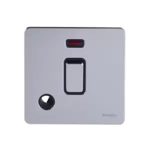 Schneider USFP 20A Double Pole Switched Flex Outlet & Neon Black Insert Polished Chrome - GU2414BPC