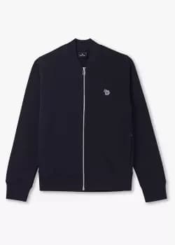 Paul Smith Mens Regular Fit Zip Zebra Bomber Jacket In Dark Navy