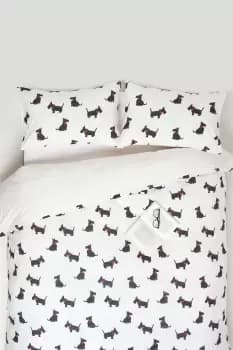 Scottie Dog Digitally Printed Cotton Duvet Cover Set