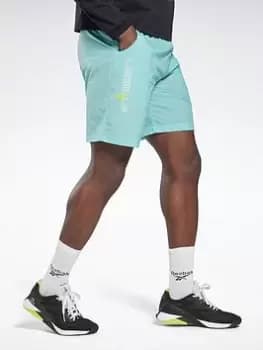 Reebok Les Mills Lightweight Woven Shorts - Blue Size L, Men