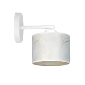 Emibig Broddi White Wall Lamp with Shade with White Fabric Shades, 1x E27