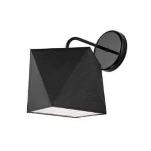 Carla Wall Lamp, Fabric Shade Black, 1x E27
