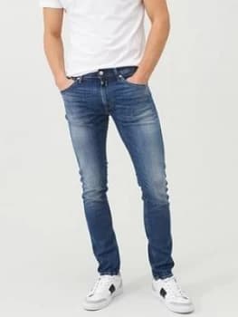 Replay Donny Slim Tapered Fit Light Vintage Wash Jeans - Light Blue