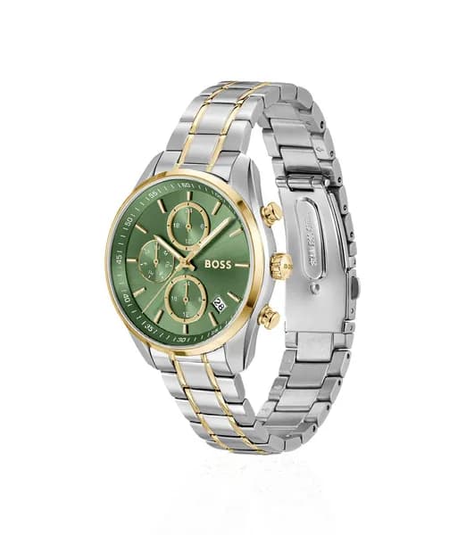BOSS 1502766 Grand Tour (38mm) Green Dial / Two-Tone Watch