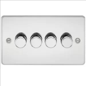 KnightsBridge Flat Plate 4G 2 way 10-200W (5-150W LED) trailing edge dimmer - Polished Chrome