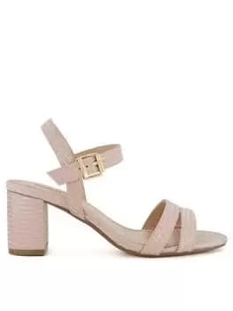 Dune London Dune Wf Merisa Block Heel Sandal - Rose Gold, Metal, Size 5, Women