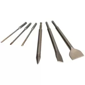 DEWALT XMS22SDS6PC 6 Piece SDS+ Chisel & Bit Set Handy Storage Tube