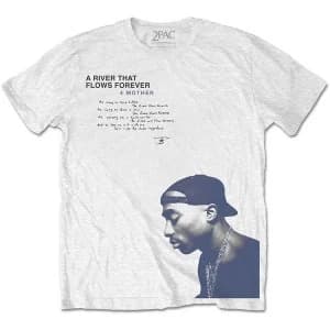 Tupac - A River ? Unisex Large T-Shirt - White