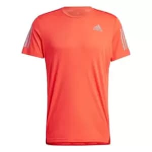 adidas Own the Run T-Shirt Mens - Bright Red / Reflective Silver